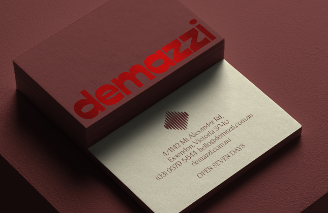 Demazzi Stone grill business card design